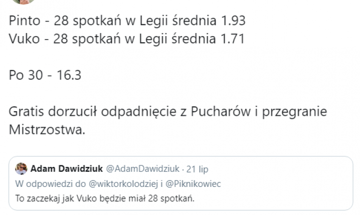 28 MECZÓW Sa Pinto w Legii vs 28 MECZÓW Vukovicia w Legii :D